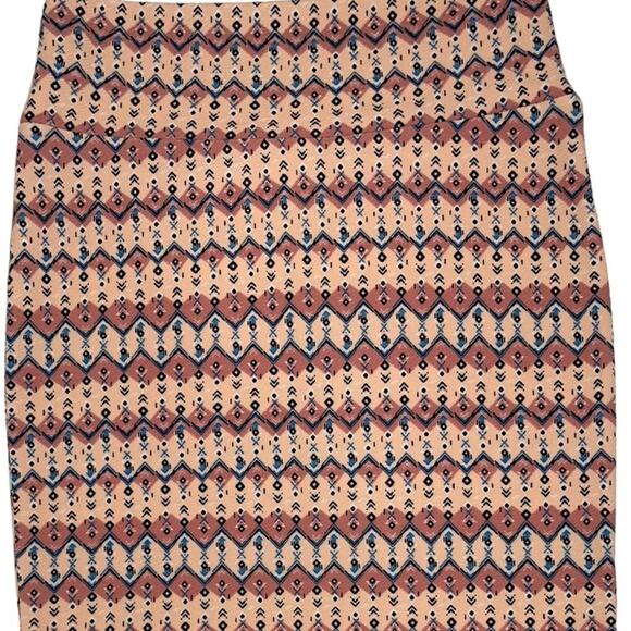 LuLaRoe Cassie Womens Size Medium Multicolor Pencil Skirt Work Geometric Dainty - Picture 2 of 5